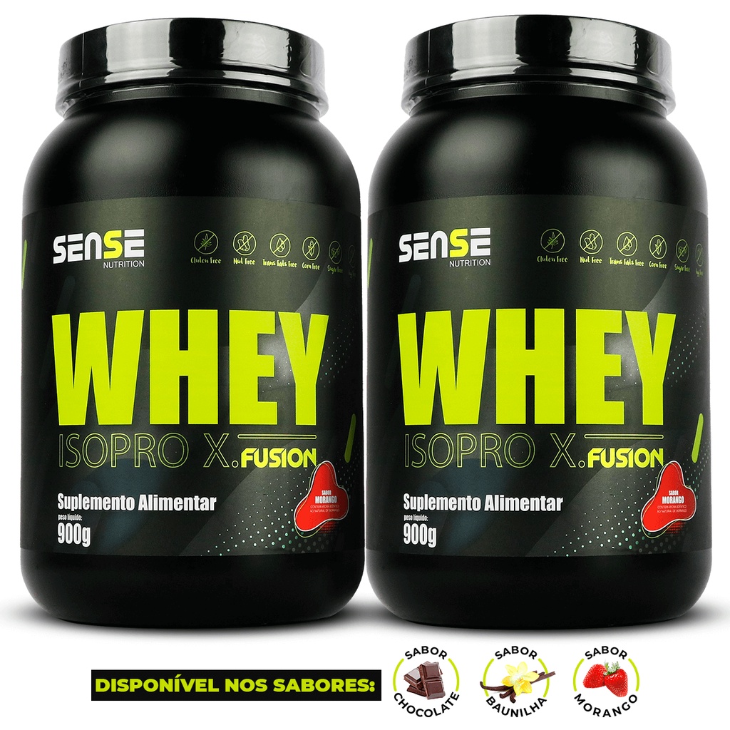 2 Whey Protein 900g - Sense Nutrition - Proteina 4W - Fitness Suplemento Academia