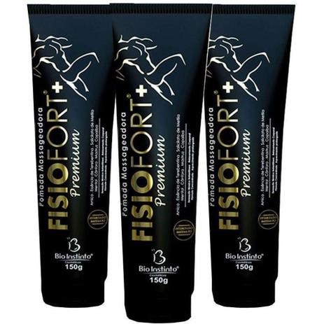 Kit 2 Pomada Massageadora Original Fisio Forte Preta Premium em Oferta na Shopee