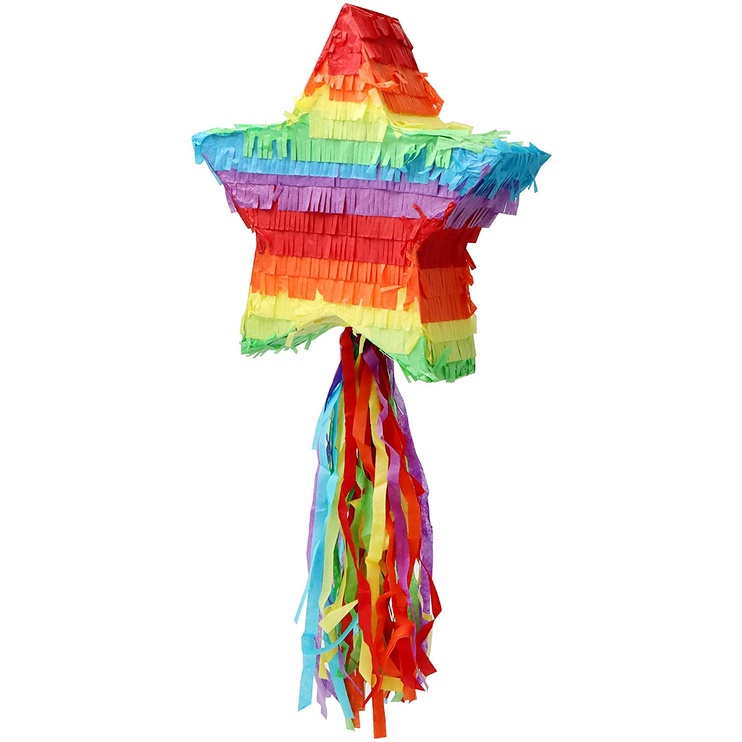 Pinhata Estrela com bastão, tapa olhos e confetes em Oferta na Shopee
