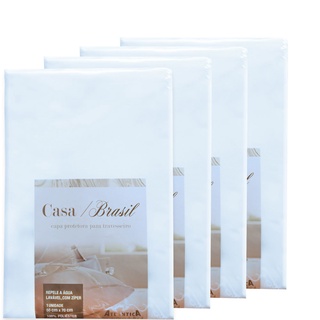 Kit 4 Capas Protetor Travesseiro Impermeável Com Ziper 50x70 Atlântica