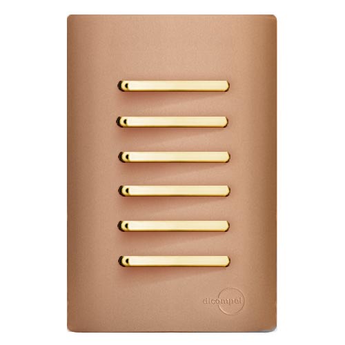 CJ INTERRUPTOR SEXTUPLO PARALELO COM SUPORTE (ESPECIAL) 4X2  - DICOMPEL NOVARA OURO ROSE GOLD