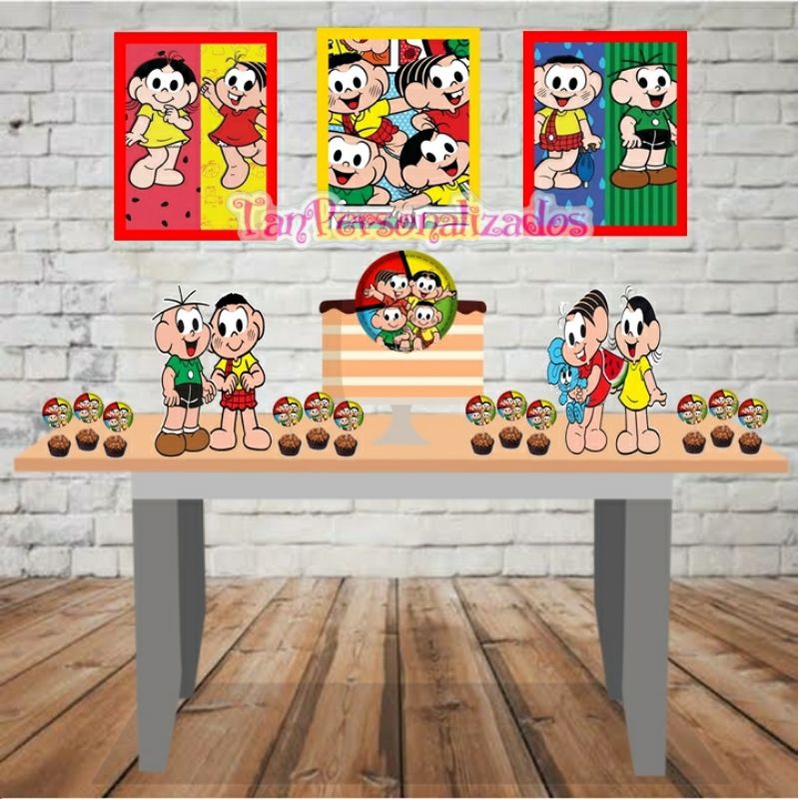 kit Só Um Bolinho , Turma da Mônica.Sm Cascão, Cebolinha, Magali Baby, Magali Melancia.