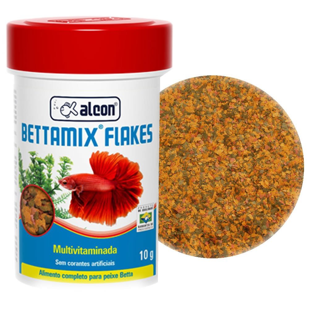 Ração Alcon Bettamix Flakes 10g Alimento Peixes em Oferta na Shopee