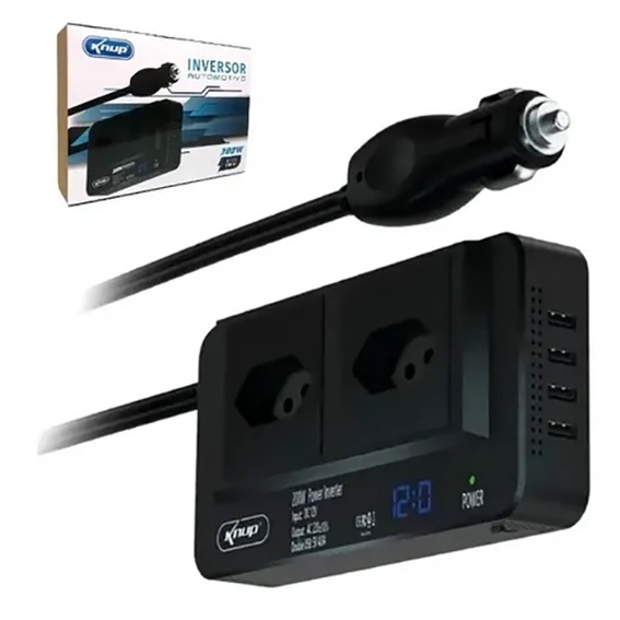 Inversor De Tensão 12v Para 220v 300w Usb Automotivo Veiculo