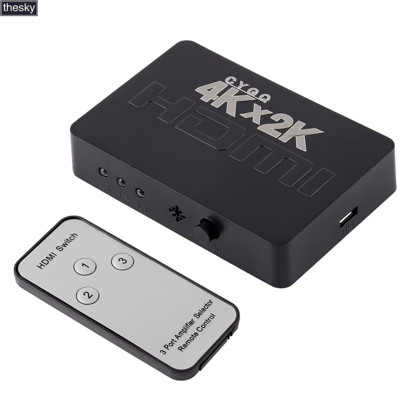 Interruptor hdmi 4k 3 Portas Com Controle Remoto