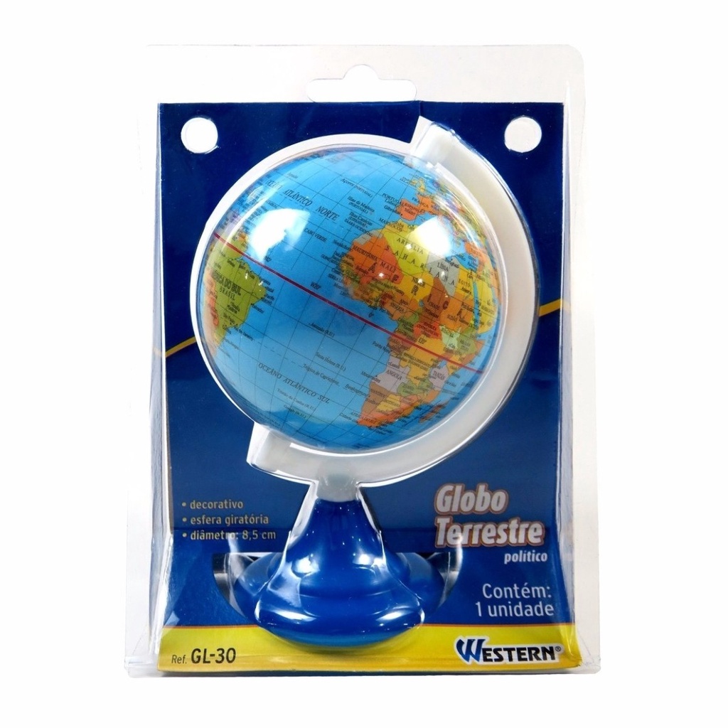 Globo terrestre de mesa 10,5 cm em português