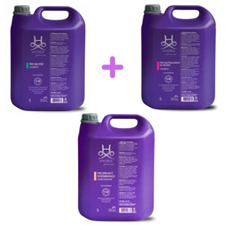 Kit 1Shampoo Neutro 5L + 1Shampoo Neutralizador 5L +1Condicionador Brilho 5L Profissional Cães Gatos em Oferta na Shopee