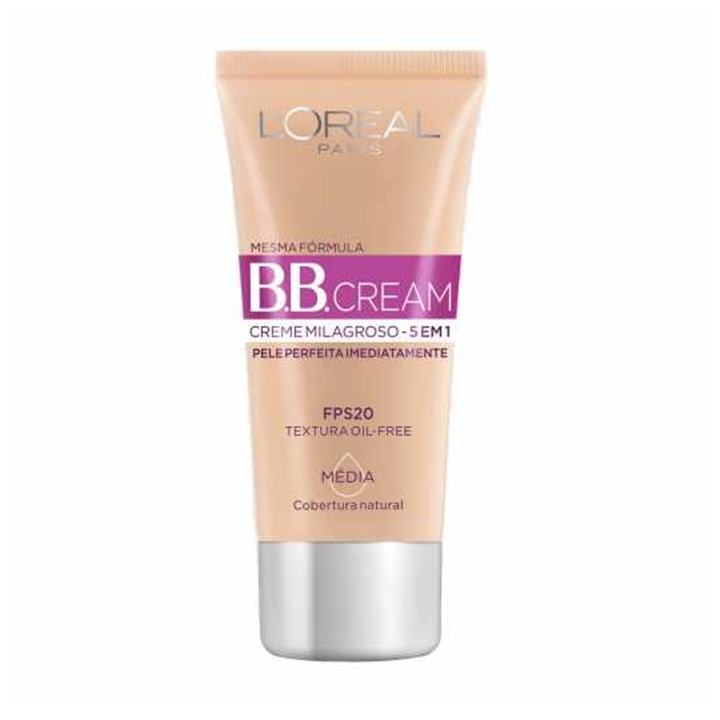 Loreal Paris BB Cream Fps 20 Base Média 30ml Creme Milagroso 5 em 1 Pele Perfeita