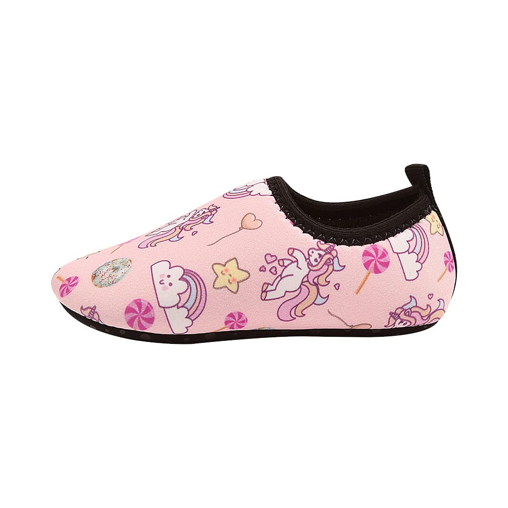Detalhes do Sapatilha Feminina Infantil Meia Antiderrapante Calce Facil Pantufa Chinelo Rosa Unicórnio.