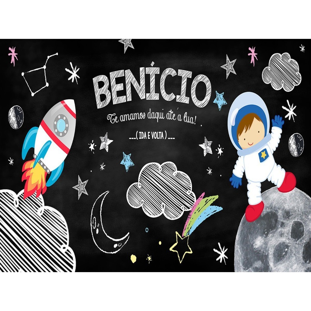 Painel Astronauta 1x0,65 M Decoração De Festa