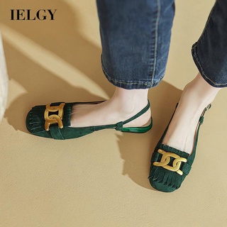 IELGY Moda Feminina Combina Com Tudo Sola Macia Sandálias De Salto Baixo Quadrado Do Dedo Pé