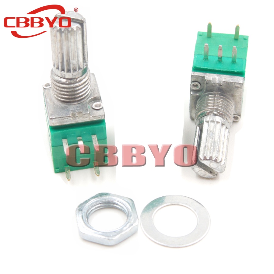 5pçs RV097NS 5K 10K 20K 50K 100K 500K B5K Com Uma Chave De Áudio 5PIN Eixo 15mm Amplificador De Vedação Potenciômetro