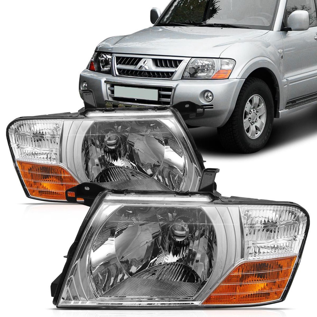 Farol Pajero Full 2000 2001 2002 2003 2004 2005 2006 2007 Foco Simples Cromado em Oferta na Shopee