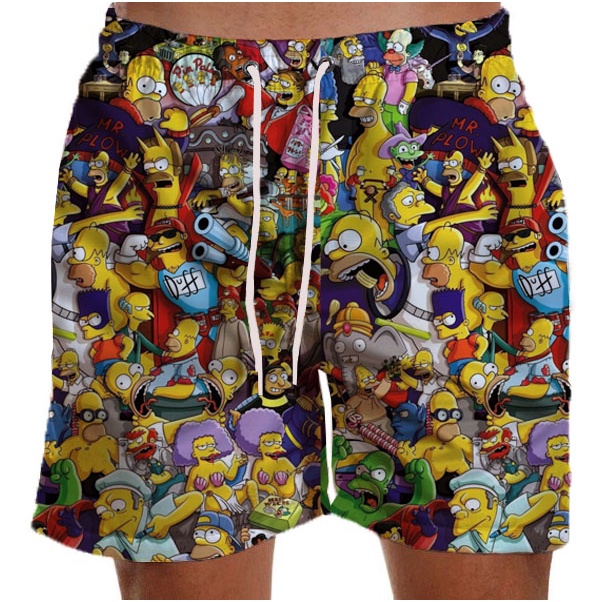 Short Masculino Tactel Simpson Praia Estampado Elastano Várias Estampas Sh36