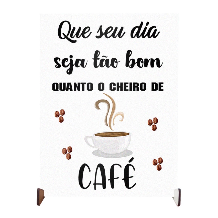 plaquinha decorativa branca personalizada para enfeite cantinho do café