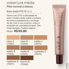 Base Matte Una Natura Cobertura Média para Pelr Normal a Oleosa. Escolha a  sua Cor ! | Shopee Brasil