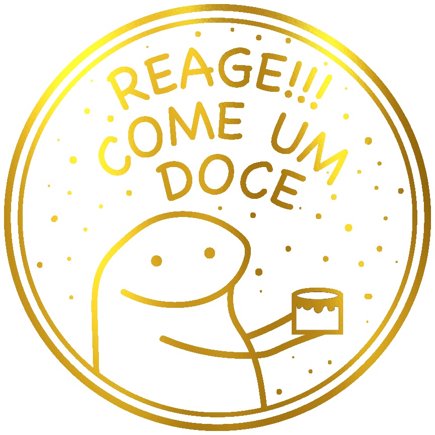 Etiqueta Adesiva "Reage Come um Doce" 40x40mm - 50un em Oferta na Shopee