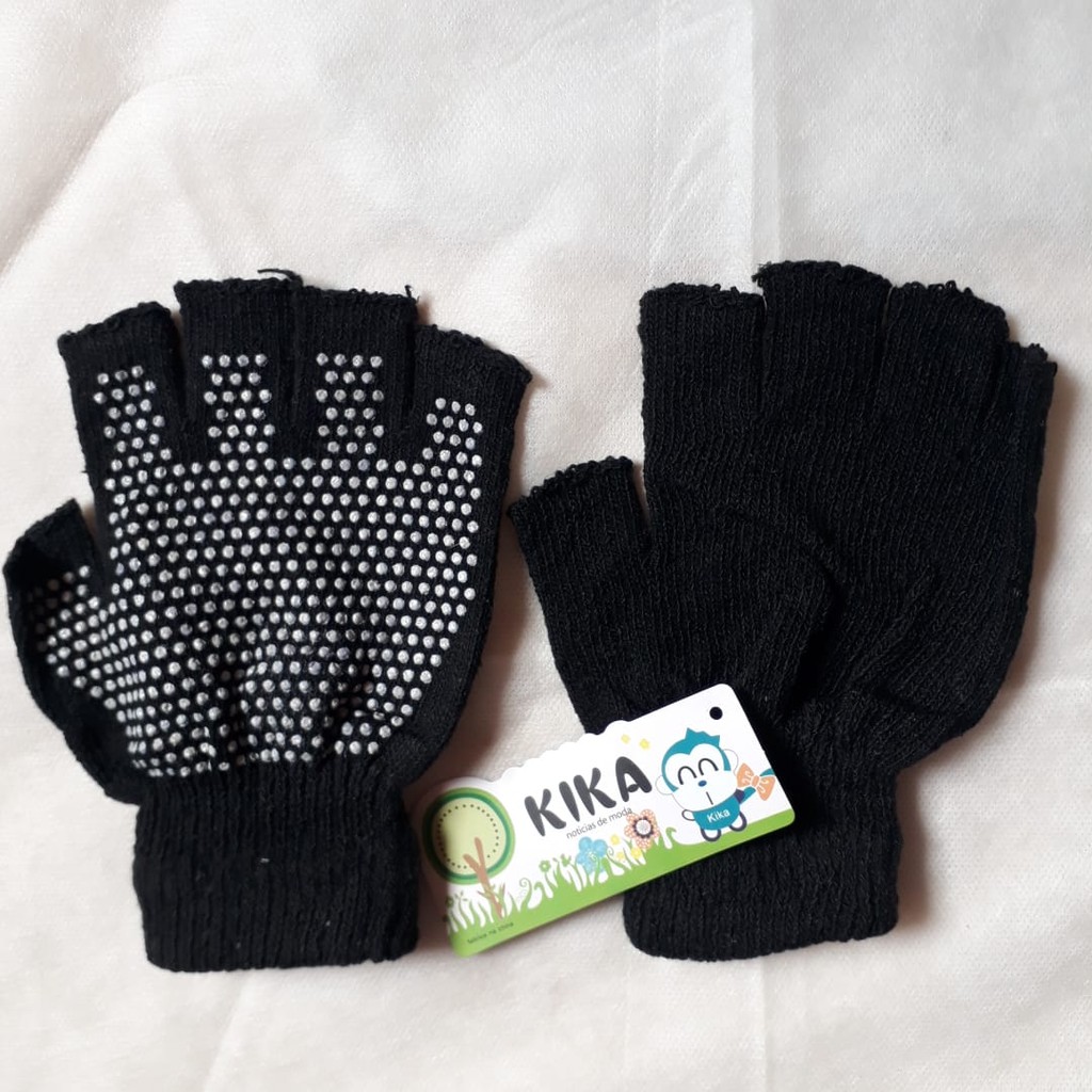 Kit 2 pares de luvas de lã meio dedo unissex emborrachado ciclista moto motocicleta anti derrapante
