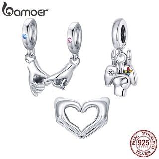 Bamoer Charme Prata Esterlina 925 Mão Em Projeto Da Mão Bead Para Colar Pulseira Diy Acessórios De Moda Bsc505