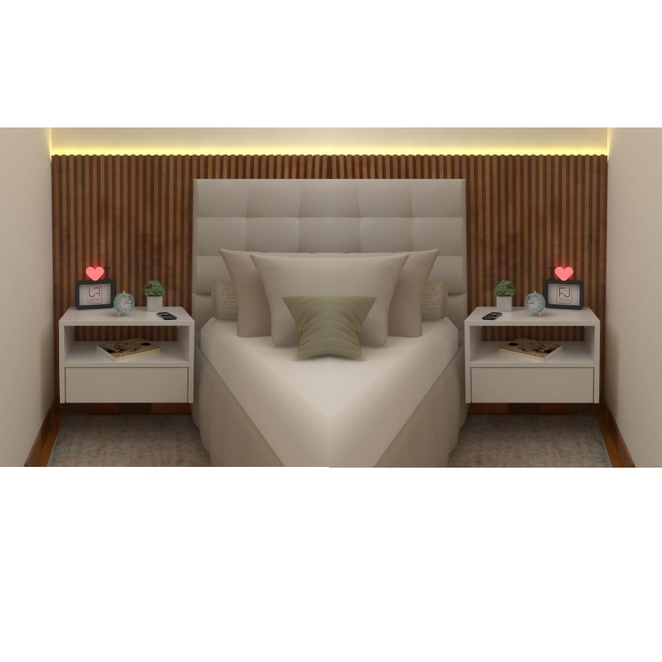Kit 2 Mesas de Cabeceira 40cm MDF com Gaveta Telescópica em Oferta na Shopee