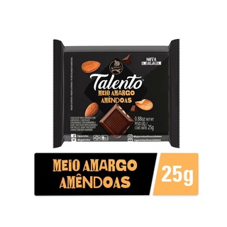 Chocolate Talento Meio Amargo com Amêndoas 25g