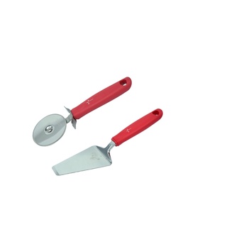 Kit Pizza 2 Pçs Cortador + Espátula Aço Inox