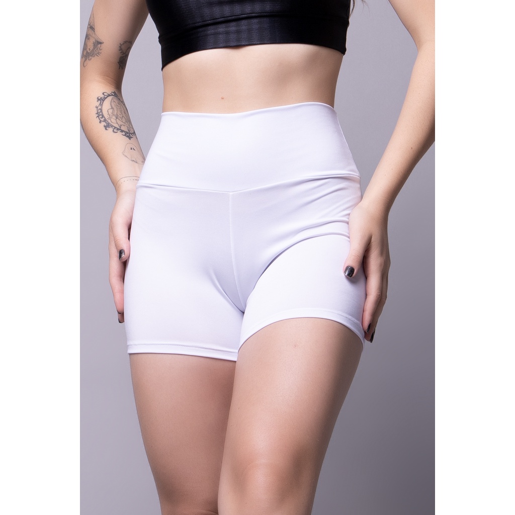 Short Fitness Wls Feminino Suplex Liso Cintura Média