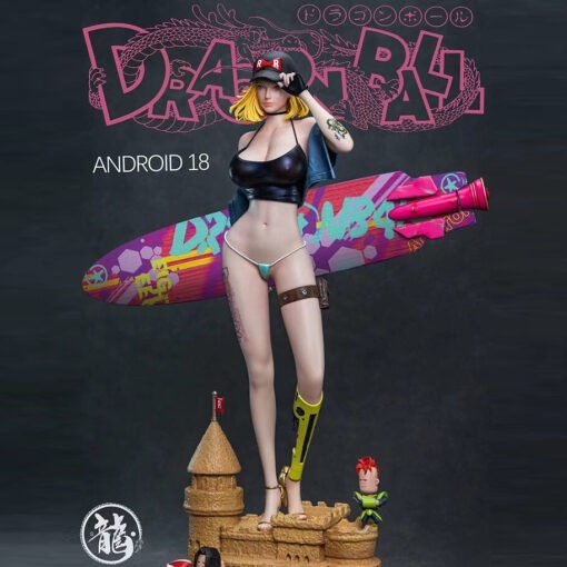 Android 18 Dragon Ball verão praia biquíni action figure figura de ação colecionável estatua