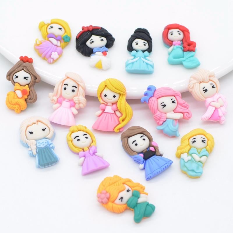 10Pcs Kawaii Girl Resin Patches Crown Girls Acessórios De Bricolage Decoração Flatback Scrapbooking em Oferta na Shopee