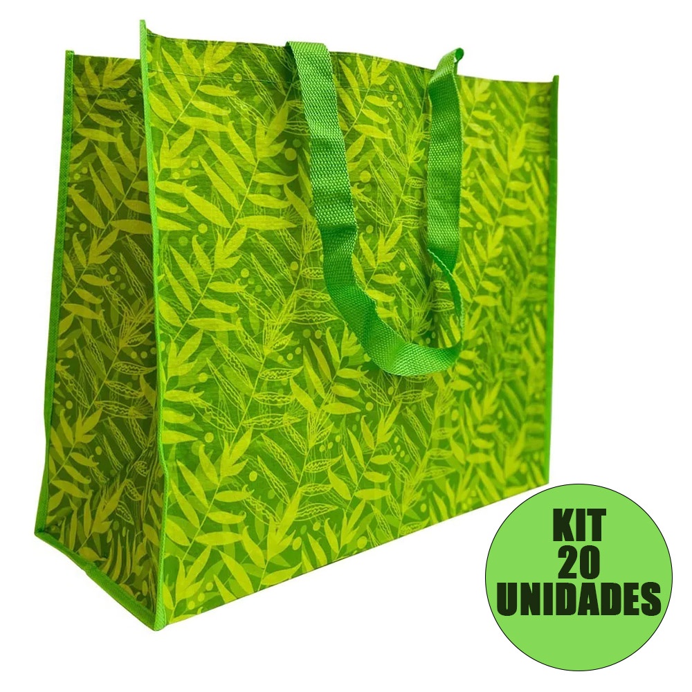 Bolsa Ecobag Dobravel Kit 20 Unidades Sacola de Ombro Ecologica Reutilizavel Compras Mercado Retornavel