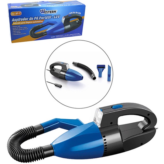ASPIRADOR DE PÓ AUTOMOTIVO COM MANGUEIRA+ ACESSÓRIOS 12V 60W
