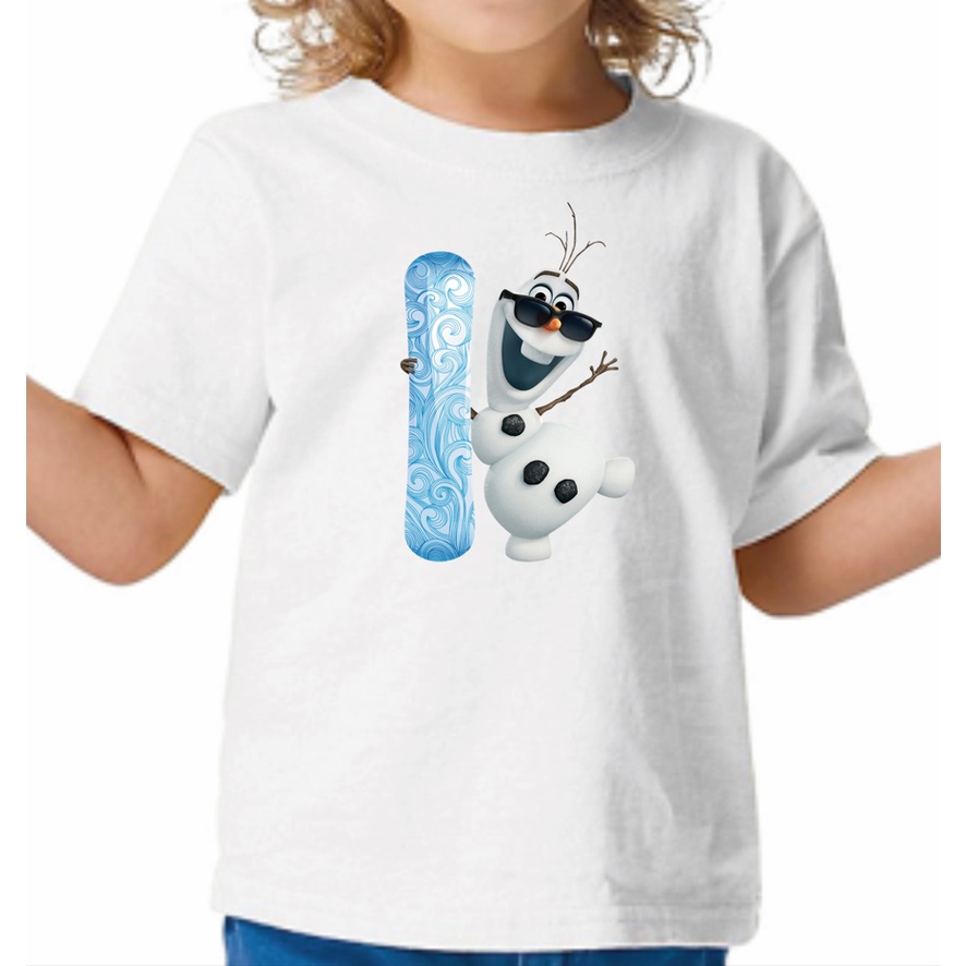 Camiseta infantil frozen era do gelo neve boneco gelo frio