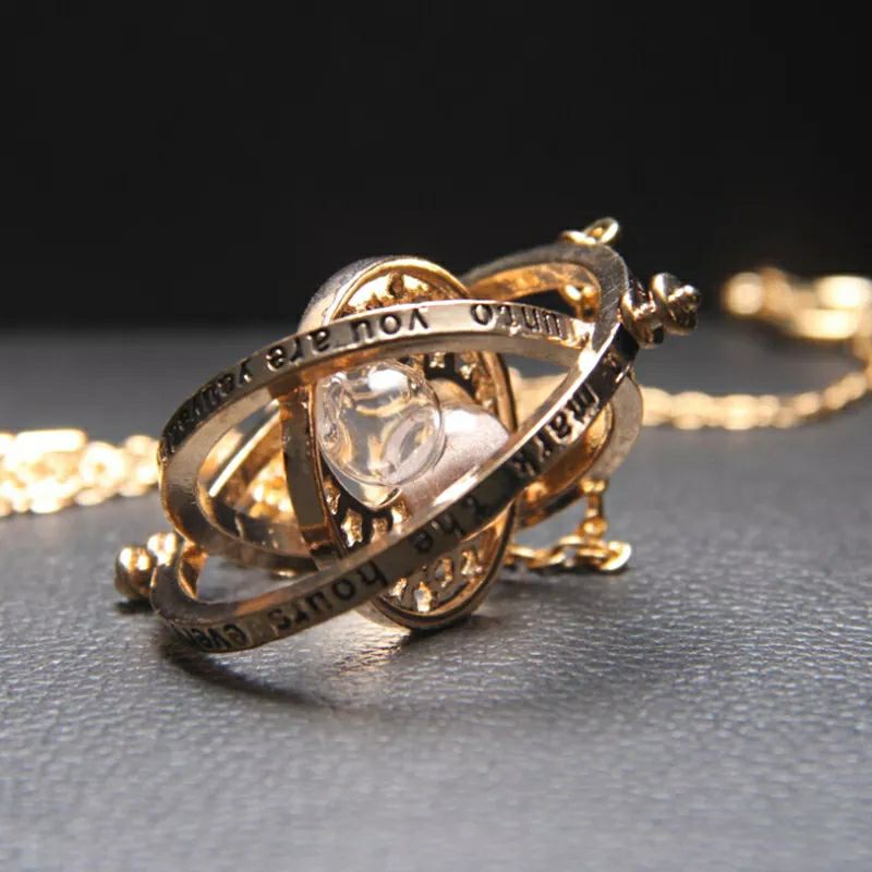 Colar Harry Potter Vira Tempo Hermione Granger Articulado Ampulheta do Tempo