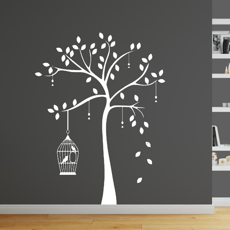 Adesivo Decorativo Árvore Genealógica Com Gaiola E Folhas em Oferta na Shopee