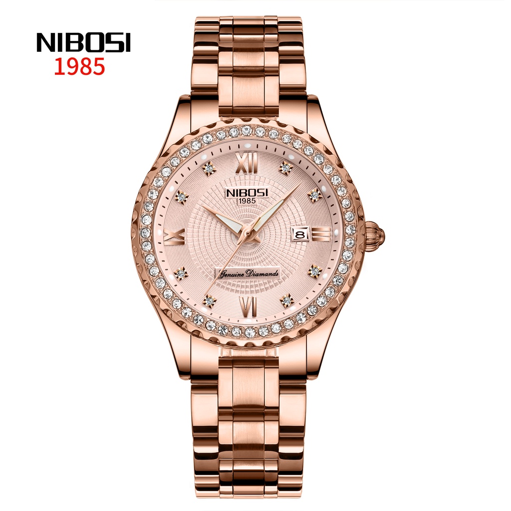 NIBOSI Relógio De Pulso Feminino De Quartzo À Prova D'água Com Strass em Oferta na Shopee