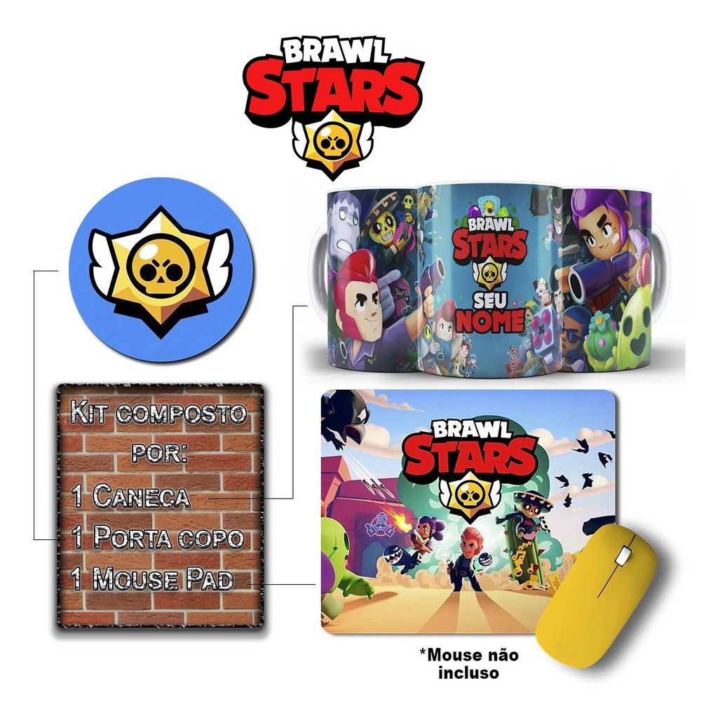 Caneca Brawl Stars Personalizada Com Nome Mousepad E Brinde Shopee Brasil - brawl stars leon e seus amigoa