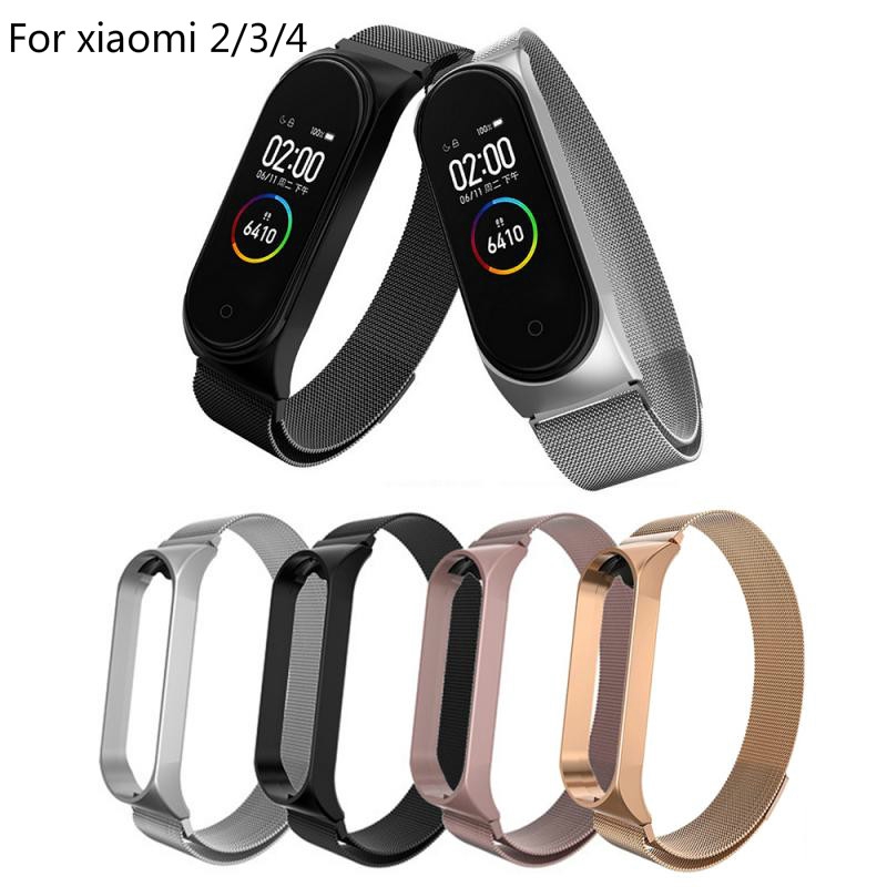 Pulseira Em Aço Inoxidável Com Pulseira Magnético Milanese Para Xiaomi Mi Band 5 4/3/2