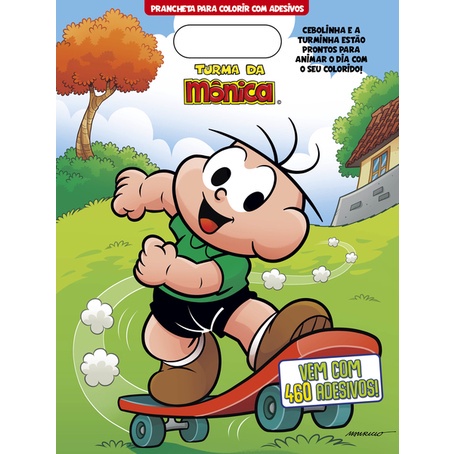 Turma da Mônica Prancheta para Colorir com Adesivos - Cebolinha em Oferta na Shopee