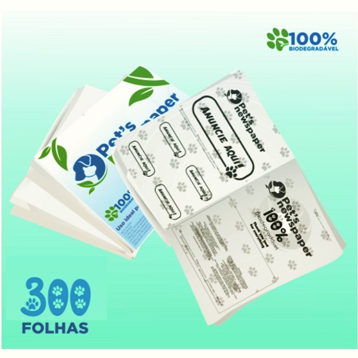 Jornal Pet 300 folhas Higiênico Biodegradável de Jornal
