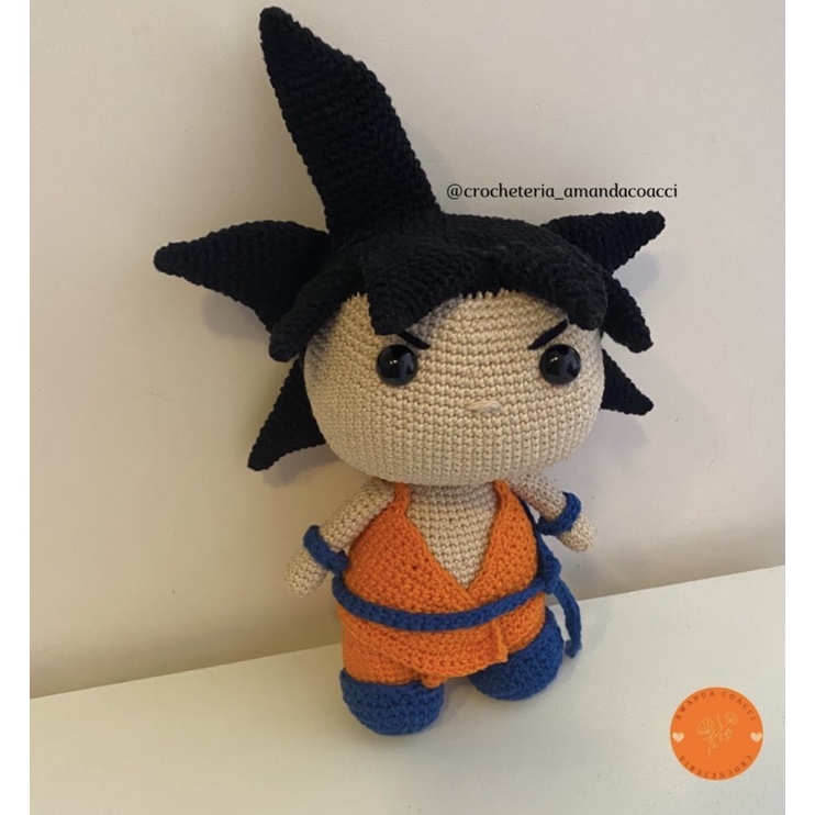 Goku de crochê- Amigurumi de 32cm DBZ | Shopee Brasil