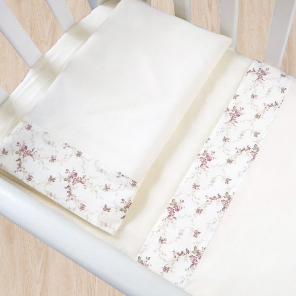 Jogo de Lençol para Mini Berço 58 cm largura 3 Peças Algodão Menina em Oferta na Shopee