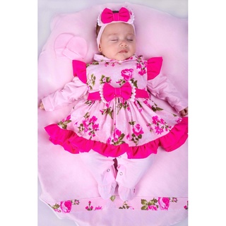 Kit Saída De Maternidade Menina COLEÇÃO POMPOM: 05 PEÇAS
