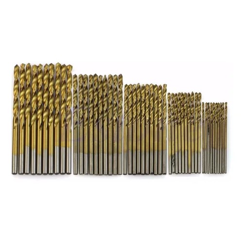 Kit 50 Brocas Aço Rapido Madeira Aluminio Plastico 1 A 3 Mm Jogo Ferramentas Acessórios Mini Retifica Dremel Furadeira