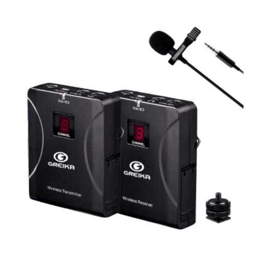 Microfone Sem Fio Lapela P/ Celular Câmera Greika Gkg4 Fo-g4