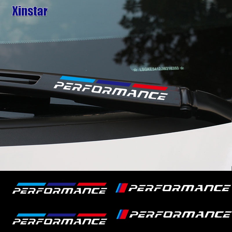 4pcs M Performance Car Windshield Wiper Sticker For BMW E30 E34 E36 E60 E46 E90 E71 E87 E70 F30 F10 F20 X1 X3 X4 X5 X6 M3 M5