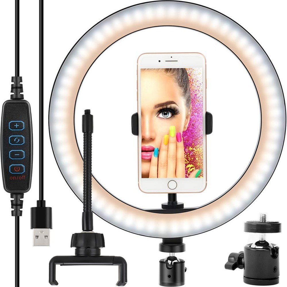 Ring Light Celular Selfie Iluminador Luz Led Mesa Foto Video Portatil