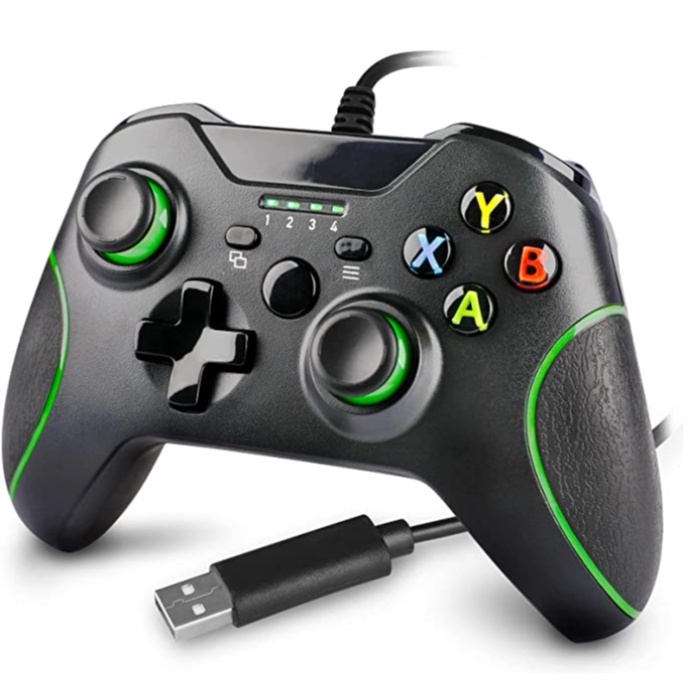 Controle C/S - Fio para Xbox One,  atualizado para Xbox One/S/X/Elite/PC Windows (Preto)
