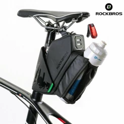 ROCKBROS Sela De Bicicleta Com Bolso De Garrafa De Água À Prova D'água MTB Portátil Espigão De Assento Acessórios Selim