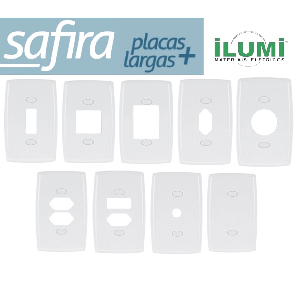 2 Placas Espelho Tampa Para Interruptores e Tomadas Safira Ilumi Branca 4x2 em Oferta na Shopee