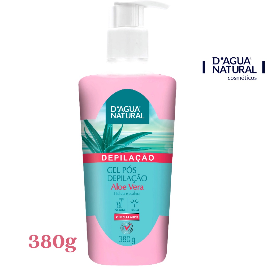 Gel Pos Depilação Com Aloe Vera Profissional Dagua Natural Hidrata E Alivia Irritaçao Pos Barba Pos Sol 380g